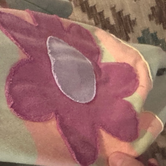 Easel Blue Sweatshirt with Floral Sleeves - Picture 2 of 2